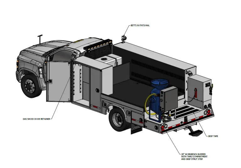 3D Layouts and Parts Drawings by Cobalt Truck Equipment