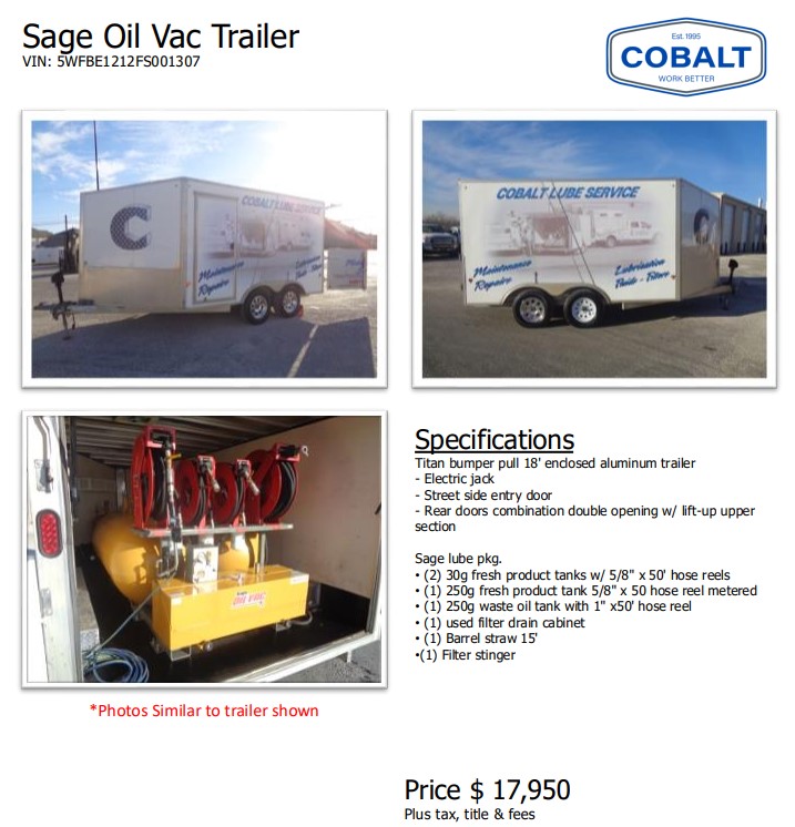 SAGE OIL VAC TRAILER